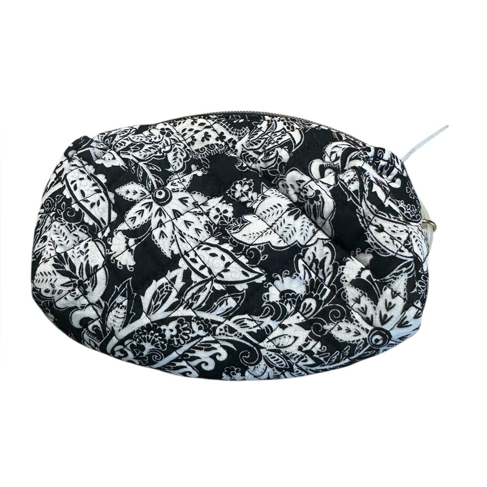 Dabney Lee Black and White Floral Zip Small Cosmetic Bag